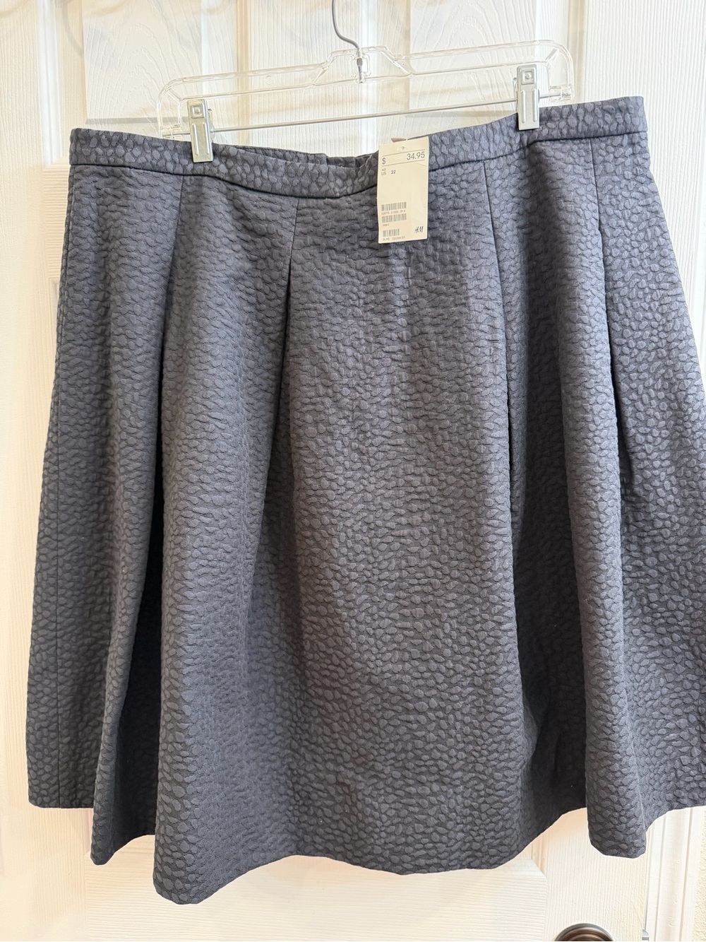 H&M Dark Gray Textured Skater Skirt